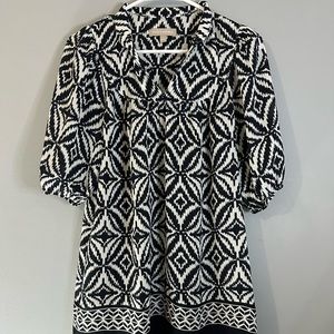 Banana Republic Black and White Patterned Dress
